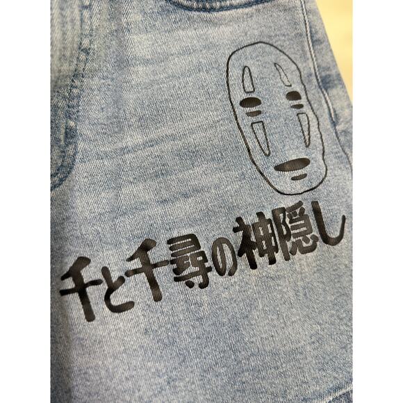 HOT TOPIC Studio Ghibli Spirited Away No-Face Mom Shorts - Size 3 - Picture 4 of 8